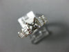 ESTATE .69CT DIAMOND 14KT WHITE GOLD 3D 4 PRONG 3 ROW SEMI MOUNT ENGAGEMENT RING