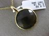 ESTATE LARGE 16.16CT DIAMOND & AAA SMOKY TOPAZ 14K YELLOW GOLD FLOATING PENDANT