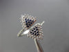 ESTATE WIDE .36CT DIAMOND & AAA SAPPHIRE 14KT WHITE GOLD TRIANGLE PAVE FUN RING