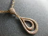 ESTATE .38CT ROUND DIAMOND 14KT ROSE GOLD 3D CLASSIC TEAR DROP FLOATING PENDANT