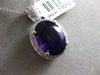 ESTATE LARGE 8.40CT DIAMOND & AMETHYST 14K WHITE GOLD OVAL HALO FLOATING PENDANT