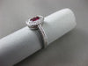 ESTATE 1.41CT DIAMOND & RUBY 18K WHITE GOLD 3D FILIGREE MILGRAIN ENGAGEMENT RING