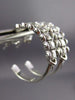 ESTATE WIDE 1CT DIAMOND 14KT WHITE GOLD 3D FLORAL UMBRELLA HOOP HANGING EARRINGS