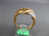 ESTATE WIDE .29CT DIAMOND 18KT ROSE GOLD 3D OPEN FILIGREE BELT V SHAPE FUN RING