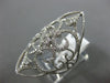 ESTATE EXTRA LARGE 1.33CT DIAMOND 14K WHITE GOLD OPEN FILIGREE FLEUR DE LIS RING