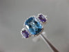 ESTATE 2.13CT ROUND DIAMOND & AAA AMETHYST & BLUE TOPAZ 14K WHITE GOLD HALO RING