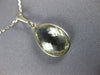 ESTATE 5.0CT AAA GREEN AMETHYST 14KT WHITE GOLD TEAR DROP CLASSIC BEZEL PENDANT