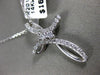 ESTATE .31CT DIAMOND 14KT WHITE GOLD 3D CLASSIC INFINITY CROSS FLOATING PENDANT