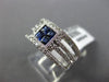 ESTATE 1.03CT ROUND & PRINCESS DIAMOND & AAA SAPPHIRE 14K WHITE GOLD SQUARE RING