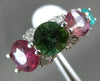 ESTATE 3.88CT DIAMOND & AAA MULTI COLOR TOURMALINE 14KT WHITE GOLD JOURNEY RING