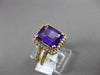 ESTATE 4.95CTW DIAMOND & AAA AMETHYST 14KT YELLOW GOLD 3D HALO ENGAGEMENT RING