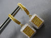 ESTATE .58CT WHITE & FANCY YELLOW DIAMOND 18KT YELLOW GOLD 3D SQUARE EARRINGS