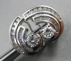 ESTATE .96CT ROUND DIAMOND 14KT WHITE GOLD SEMI MOON SOLTIARE CLIP ON EARRINGS