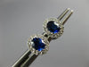 ESTATE .86CT DIAMOND & AAA SAPPHIRE 14KT WHITE GOLD 3D OVAL HALO STUD EARRINGS