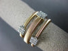 ESTATE WIDE .25CT DIAMOND 14KT WHITE & ROSE GOLD 3D FLEXIBLE SQUARE CLUSTER RING