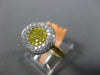 ESTATE .58CT WHITE & FANCY YELLOW DIAMOND 18K 2 TONE GOLD 3D CLUSTER FLOWER RING