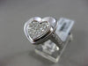 ESTATE WIDE .47CT DIAMOND 18KT WHITE GOLD 3D DOUBLE HEART FILIGREE LOVE RING