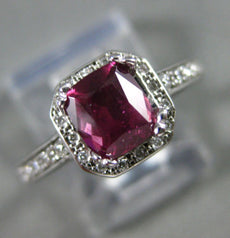 1.23CT DIAMOND & AAA RHODOLITE 18KT WHITE GOLD 3D SEMI ETERNITY ENGAGEMENT RING