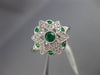 ESTATE .38CT DIAMOND & AAA EMERALD 18KT WHITE GOLD 3D STAR OF DAVID BEZEL RING