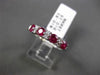 ESTATE WIDE .98CT DIAMOND & RUBY 18K WHITE GOLD WEDDING ANNIVERSARY RING E/F VVS