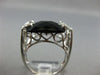 ESTATE WIDE .05CT DIAMOND & AAA EXTRA FACET ONYX 14KT WHITE GOLD HEART LOVE RING