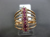 ESTATE WIDE .67CT DIAMOND & AAA PINK SAPPHIRE 14KT ROSE GOLD MULTI ROW WAVE RING