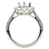 ESTATE LARGE 1.07CT DIAMOND 18KT WHITE GOLD 3D FLOWER SEMI MOUNT ENGAGEMENT RING