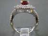 ESTATE LARGE 3.12CT DIAMOND & AAA ORANGE SAPPHIRE 14K WHITE GOLD ENGAGEMENT RING