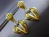 ANTIQUE LARGE .15CT DIAMOND 18KT 2 TONE GOLD TRIANGULAR HANGING EARRINGS #20582