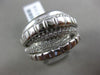 ESTATE WIDE .71CT DIAMOND 18K WHITE GOLD MULTI ROW CRISS CROSS PAVE SQUARE RING