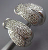 ESTATE LARGE 1.79CT DIAMOND 14KT WHITE GOLD PAVE CRISS CROSS CLIP ON EARRINGS