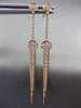 ESTATE LONG .36CT ROUND CUT DIAMOND 18KT ROSE GOLD 3D ANCHOR HANGING EARRINGS