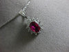 ESTATE 1.65CT DIAMOND & AAA RUBY PLATINUM 3D HALO OVAL CLASSIC FLOATING PENDANT