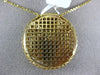 ESTATE LARGE .80CT DIAMOND 14KT YELLOW GOLD 3D CIRCULAR FLOWER CHECKER PENDANT