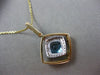 ESTATE 2.16CT DIAMOND & BLUE TOPAZ 14KT 2 TONE GOLD SQUARE HALO FLOATING PENDANT