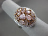 LARGE 3.73CT WHITE & PINK DIAMOND 18KT WHITE & ROSE GOLD OVAL ANNIVERSARY RING