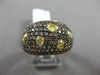 ESTATE 1.88CT YELLOW & CHOCOLATE FANCY DIAMOND 18KT TWO TONE GOLD MULTI ROW RING