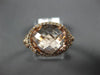 ESTATE 4.28CT DIAMOND & AAA OVAL MORGANITE 14K ROSE GOLD CLASSIC HALO FUN RING