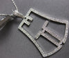ESTATE LARGE .58CT DIAMOND 18KT WHITE GOLD 3D BELL FLOATING FUN PENDANT
