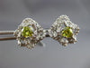 ESTATE 1.30CT WHITE & FANCY YELLOW DIAMOND 14KT WHITE GOLD FLOWER STUD EARRINGS