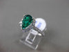 ESTATE 1.72CT DIAMOND & AAA EMERALD 14KT WHITE GOLD PEAR SHAPE ENGAGEMENT RING