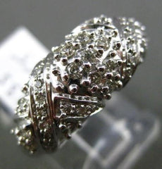 ESTATE .70CT DIAMOND 14KT WHITE GOLD 3D DOUBLE X LOVE WEDDING ANNIVERSARY RING