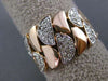 ESTATE WIDE .33CT DIAMOND 14KT WHITE & ROSE GOLD 3D HANDCRAFTED SEMI CIRCLE RING