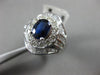 ESTATE LARGE 3.63CT DIAMOND & AAA SAPPHIRE 14KT WHITE GOLD FLOWER COCKTAIL RING