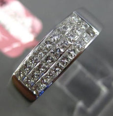 ESTATE WIDE .68CT PRINCESS CUT DIAMOND 18KT WHITE GOLD WEDDING ANNIVERSARY RING