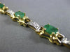 ESTATE 2.10CT DIAMOND & EMERALD 14KT YELLOW GOLD FLOWER CLASSIC TENNIS BRACELET