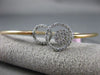 ESTATE .65CT DIAMOND 14KT TWO TONE GOLD CIRCLE OF LIFE FLEXIBLE BANGLE BRACELET