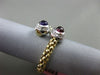 ESTATE WIDE .90CT DIAMOND GARNET & AMETHYST 14K TWO TONE GOLD FLEXIBLE LOVE RING