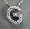 ESTATE LARGE .30CT DIAMOND 14KT WHITE GOLD 3D  "G" FLOATING PENDANT #20025