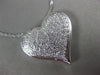 ESTATE LARGE .80CT DIAMOND 14KT WHITE GOLD 3D HEART PAVE FLOATING LOVE PENDANT